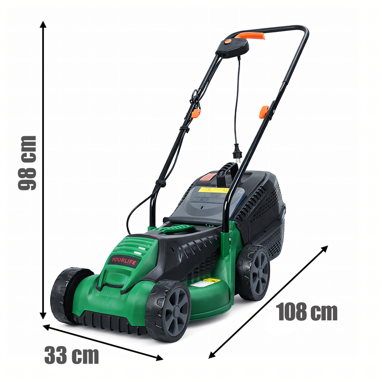 Kosiarka Elektryczna Lekka Mocna do Koszenia Trawy Duży Kosz 30L 1600W 32cm (8)