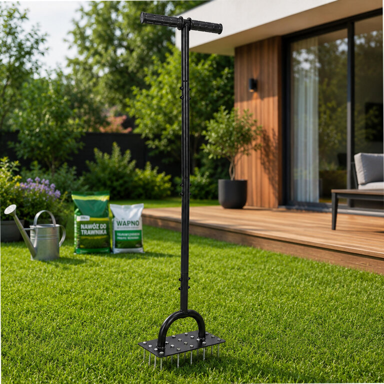 Aerator Areator Wertykulator Ręczny z 20 Kolcami do Trawnika Napowietrzania (10)
