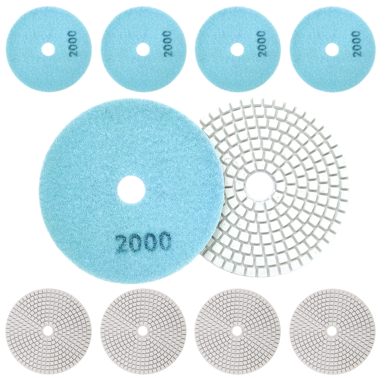 10x Tarcza Diamentowa Polerska 80mm do Szlifowania Gresu Płytek Na Rzep 2000 (5)
