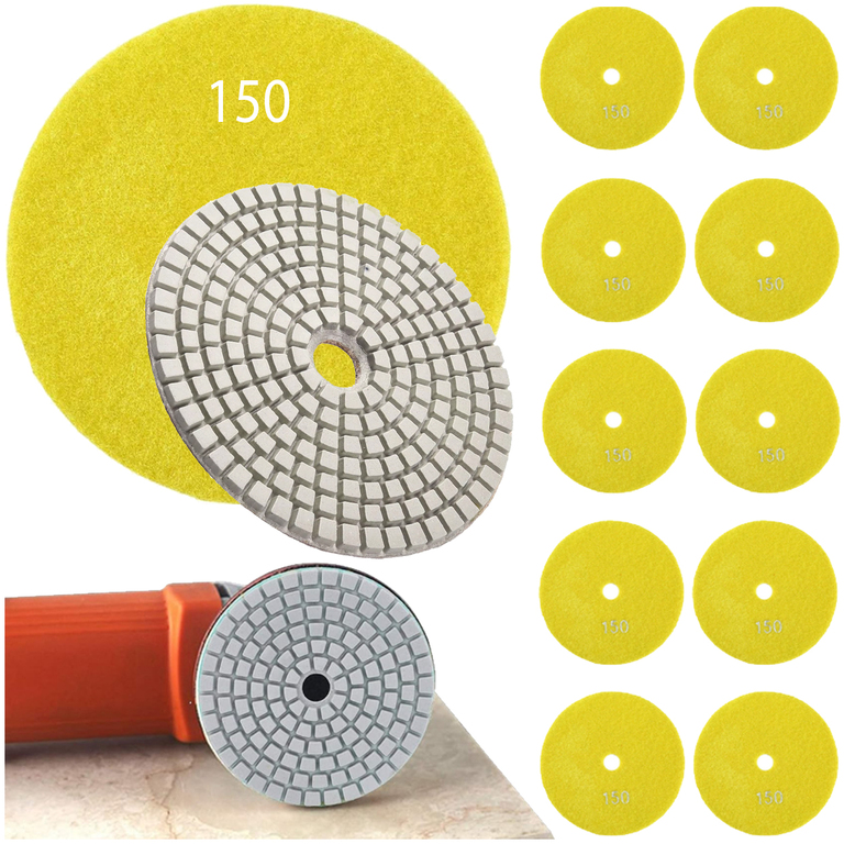 10x Tarcza Diamentowa Polerska 80mm do Szlifowania Gresu Płytek Na Rzep 150 (1)